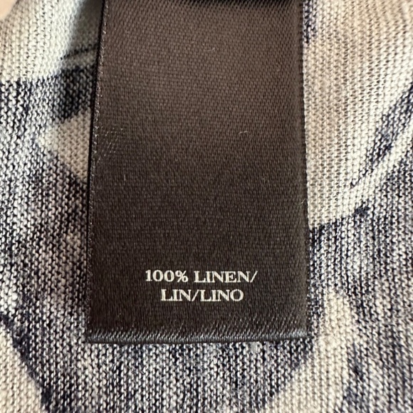 Ann Taylor Top Linen Womens L Large Short Sleeve Floral Summer Coastal Beach - Picture 8 of 11